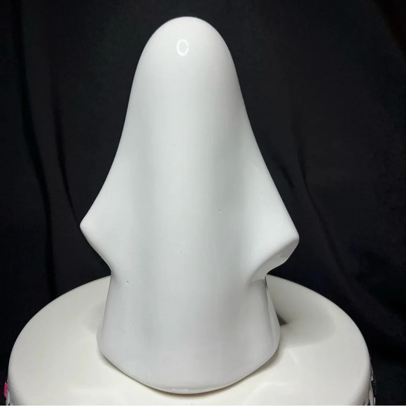 Ceramic Halloween Spooky Season Light Up White Ghosts W/ Bat Cutouts x2 - Picture 10 of 12